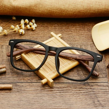 Ретро ултра-леки рамки за очила за мъже и жени, декоративни рамки за очила от имитация на дърво, оптични рамки за очила 98028