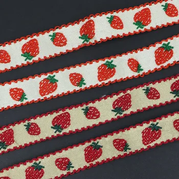 Ретро ягодово жакард, памук, бродирана дантела и панделка, тъканно покритие, шиене ръчна изработка, материали за бродерия