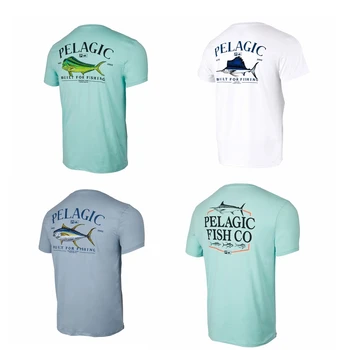 Риза за пелагической риболов, летни блузи с къс ръкав, hoody със защита от ултравиолетови лъчи, дишаща трикотаж, облекла за риболов, Camisa De Pesca