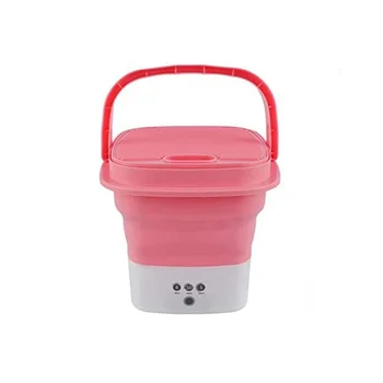 Розова перална машина, мини-сгъваема перална машина, комбинирана с малък сгъваем водосточни кошница, штепсельная вилица Великобритания