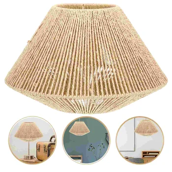 Ротанговый лампа Лампиони Окачен на слама тъкани маса от въже, аксесоар за монтаж на таван осветление