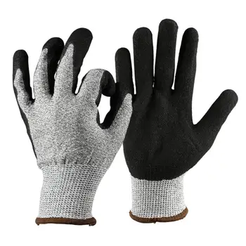 Ръкавици 5-то ниво, устойчиви на гумата, 3D Удобна еластична засаждане, трайни защитни ръкавици от разпенен нитрил, пере при контакт с храните