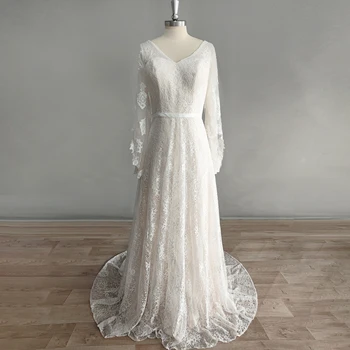 Сватбена рокля DIDEYTTAWL от сатен без презрамки, в стил бохо, реални снимки, сватбена рокля, трапецовидна форма, без ръкави