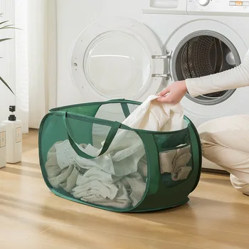 Сгъваема кошница за багаж, кош за бельо, органайзер за мръсни дрехи, закачалка за дрехи за дома в банята, окото чанта за съхранение, стенни