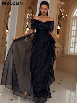 Секси вечерна рокля в черен цвят с открити рамене, елегантна вечерна рокля-калъф, вечерна рокля, коктейлни рокли, рокли за абитуриентски бал