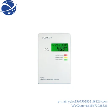 Сензор за въглероден диоксид за стенен монтаж YunYi/Детектор на CO2 0~ 5000 ppm RS485 Modbus, 3-цветен LCD дисплей и звуков сигнал