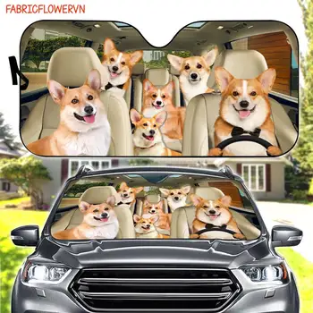 Сенника за кола Corgi, Украса на автомобил Corgi, Предното Стъкло на превозното средство Corgi, Подарък за Любителите на Кучета, сенника За кола с куче, Подарък За майка, Подарък За татко