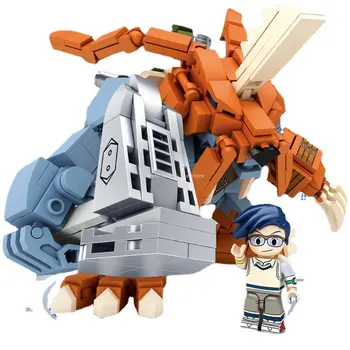 Серия SEMBO Digimon Metal War Greymon са модел сцена Garurumon Строителни блокове момче тухлена детска играчка подарък