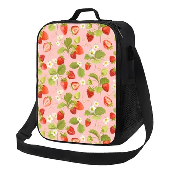 Скъпа клубничная чанта за обяд с каишка, контейнери, термос за храна, обяд,-бокс за момичета, ученически чанти за работа, пътувания, чанти за пикник, Bento