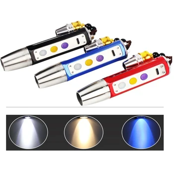 Специална оценка на бижута от нефрит, инспектира фенерче USB C, акумулаторна батерия бял + топла бяла светлина + UV 365 нм, лилаво светлина от фенерче със скалата