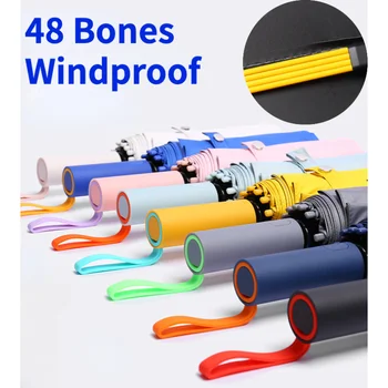 Супер силен ветрозащитный автоматичен чадър серия 48 Bone Contrast за мъже и жени, водоустойчив, слънце, UV-сгъваем чадър