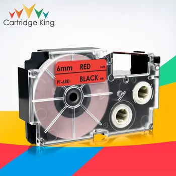 Съвместима с Casio XR-6RD Дек Labeller лента с Черен цвят на червено 6 мм *8 м Заменя устройство за вземане на етикети Casio KL-60 KL-120 KL-HD1 KL-P350W