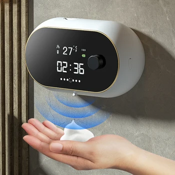 Творчески дозатори за течен пенообразного сапун, показване на време, температура, въвеждане на човешкото тяло, ръчно пране, водоустойчив автоматично дозиране система сапун