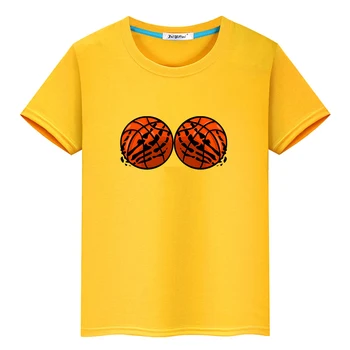 Тениска с изображение на баскетболни скелета, летни тениски от 100% памук с къс ръкав, забавна ежедневна тениска с графичен принтом, удобна