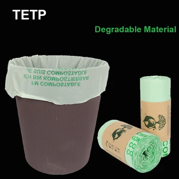 Торбички за опаковане на отпадъци от TETP PLA, - разградими, зелени, щадящи околната среда, за съхранение на компостиране на отпадъци в кухнята, хола