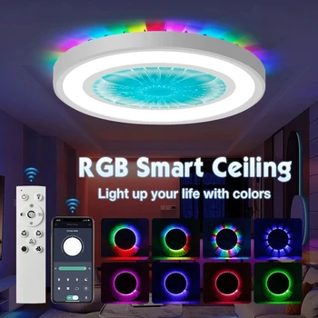 Умно тавана лампа RGB въртяща се лампа за дома приложение / Дистанционно управление на 28 W ултратънък led дизайн на тавана лампа за дневна