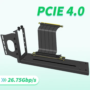 Универсален Черен 2 Слота PCIE Card Оттичане, Скоба За Закрепване на Графичния процесор Притежателя + Удължител PCI-E 4.0 X16 Странично на корпуса ATX