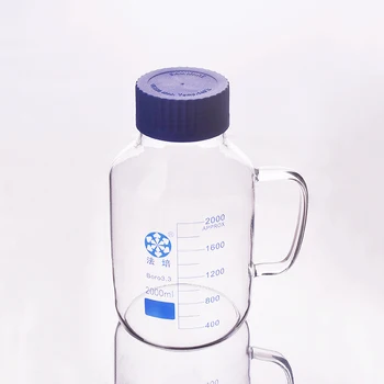 Флакон с реактивом FAPE, синя спирала на кутията GLS 80 мм, дръжка от borosilicate стъкло, 500 мл /1000 мл /2000 мл, Пластмасов капак за бутилки с выпускными образци