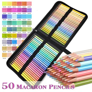 Цветен молив 50 бр./компл., цвят на Тестени изделия, цвят Kawai, с найлонов дръжка, чанта за рисуване, комплект за colorization, подаръчен комплект