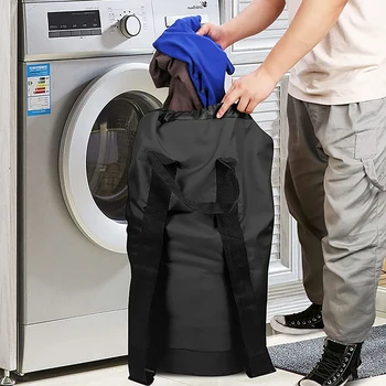 Чанта за дрехи, раница с плечевыми ремъци, мрежест джоб, здрав найлонов раница, чанта за дрехи с завязками, може да се пере
