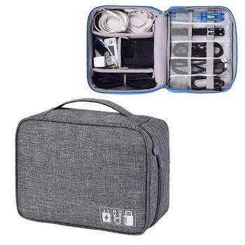 Чанта за съхранение на кабел, водоустойчив цифров електронен органайзер, преносимо USB зарядно устройство за пренос на данни, чанта за съхранение, кабелен органайзер за пътуване