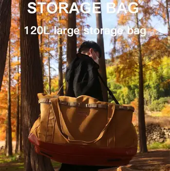 Чанта за съхранение на открито, на къмпинг, супер 120Л, по-голям капацитет, навес за палатки, посуда, водоустойчива чанта за пикник чанта на рамото, аксесоари