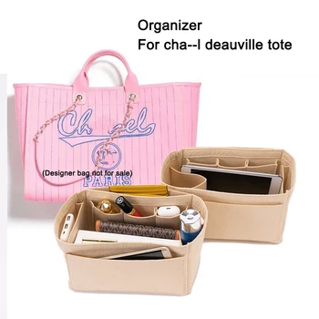 Чанта-органайзер с почувствах вложка за CC Deauville, чанта-тоут, подложка за чанти с калъф за Ipad, дамски косметичка за грим, вътрешна чанта