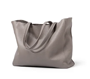 Чанта през рамо от 100% естествена кожа, дамски големи чанти от естествена крави, луксозни дамски чанти-тоут 2023