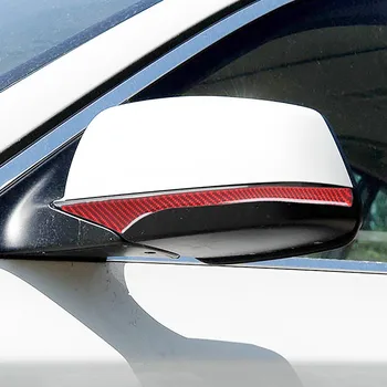 Червени Стикери От карбон За Лявото, на Дясното Огледало за Обратно виждане Защитно покритие Режийни Лайсни За BMW Серия 5 F10 Автомобилни Вътрешна Аксесоари