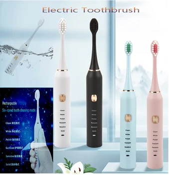 Четка за зъби Електрическа акумулаторна ултразвукова четка за зъби преносима моющаяся Електронна избелваща четка за зъби с таймер за възрастни