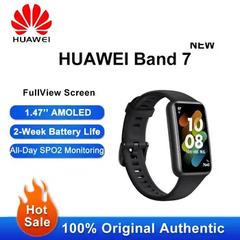 Чисто Нов смарт Гривна Huawei Band 7 2-Седмичен срок на служба на батерията Bluetooth SpO2 За Наблюдение на сърдечната честота, Водоустойчив смарт часовници