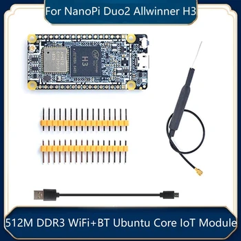 За Nanopi DUO2 Такса развитие + Кабел Micro-USB + Антена 512 М DDR3 Allwinner H3 Wifi, Bluetooth, Ubuntu Основната Комплекти модули на Интернет на Нещата